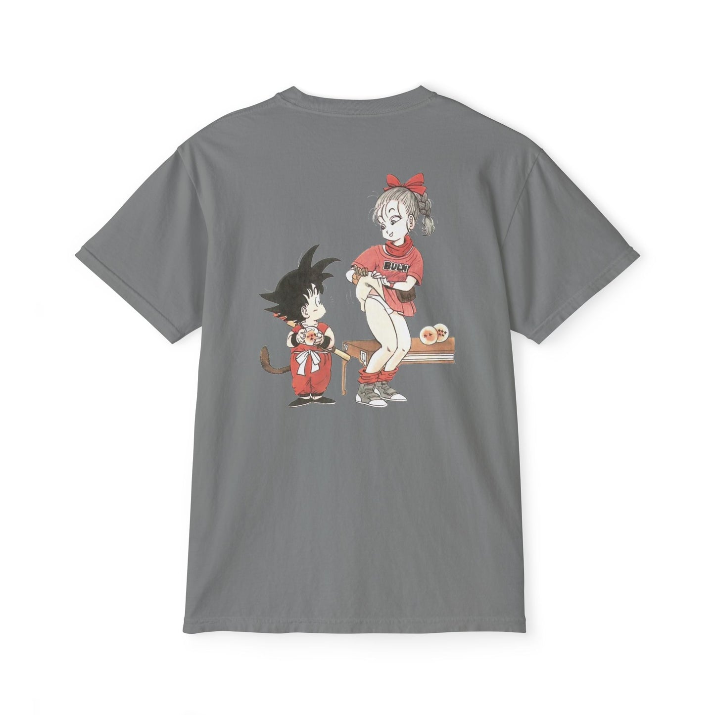 1980s Dragon Ball Bulma with Goku Unisex Heavy 100% Cotton T-Shirt