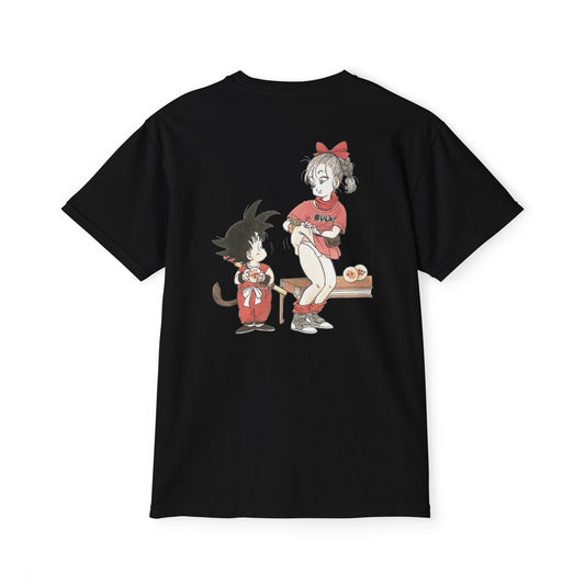 1980s Dragon Ball Bulma with Goku Unisex Heavy 100% Cotton T-Shirt